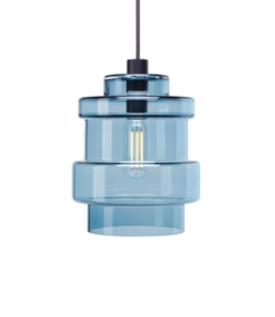 Axle pendel szklany klosz duży, smoke blue